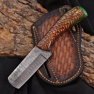 Couteau de boucher nordique industriel de 7,5 pouces en acier Damas fait main, avec manche personnalisé en forme de cône de pin, style Western - Product Image 1