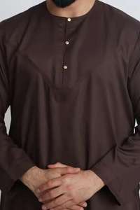HN Impex <b>Men's</b> Cotton Breathable High Neck Ankle Length Long Sleeve <b>Thobe</b> <b>for</b> Eid Hajj Ramadan-Ethnic Muslim Clothing - Product Image 2
