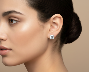 Pendientes de Diamantes de Corte Redondo para Mujer, Diamantes Cultivados en Laboratorio - Product Image 3