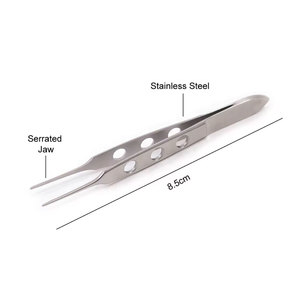 Pinzas de Fijación Rectas Dentadas Delicadas de 8.5cm para Cirugía Oftálmica, Manipulación de Tejidos y Aplicación de Apósitos en Oftalmología - Product Image 4