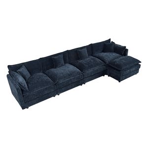 Divani da Soggiorno Blu 2018 con Poggiapiedi (Set da 4) - Product Image 2