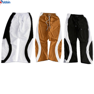 Pantalones de Lona Personalizados para Hombre, Color Azul Oscuro con Franja Lateral Blanca, Cintura Elástica, Ligeros, Transpirables, con Cordón Ajustable, Última Tendencia - Product Image 4