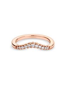 Anillo de boda curvo con diamantes redondos cultivados en laboratorio de 0.8 quilates en oro amarillo, blanco, rosa y platino de 18 quilates. - Product Image 4