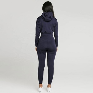 Conjunto deportivo de terciopelo de 2 piezas para mujer, informal, transpirable, para invierno, con sudadera con cremallera y pantalones. - Product Image 2