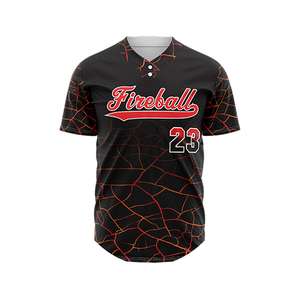 Camiseta de béisbol personalizada para hombre, uniforme de equipo, sublimada, de malla transpirable, de secado rápido, con cuello en V y dos botones, fabricante mayorista, MOQ bajo - Product Image 1
