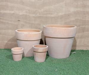 [Jason] Jardinière carrée en terre cuite avec motif côtelé diagonal - Pot de fleurs rustique en argile pour jardin extérieur - Product Image 3