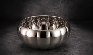 Cuenco Decorativo Moderno de Metal Plateado con Textura Acanalada, Artículo Decorativo para Oficina o Biblioteca, Venta al por Mayor - Product Image 5