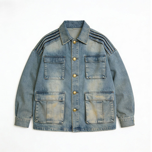 Veste en jean pour homme OEM, design personnalisé, denim noir, coupe ample, pour marques de vêtements pour hommes, fabricant en gros pour les acheteurs américains - Product Image 6