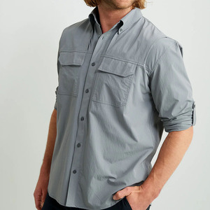 Camisa de Pesca de Manga Larga para Hombre, de Alta Calidad, Elegante, Transpirable, con Protección Solar UPF 50, 100% Poliéster, Personalizable con Logotipo Frontal - Product Image 1