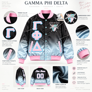 Vêtements grecs en gros pour femmes, Gamma Phi Delta, broderie matelassée, manches longues, fermeture éclair, automne - Product Image 5
