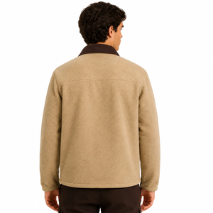 Veste de travail vintage unisexe, col rond, fermeture éclair sur le devant, veste utilitaire, hiver, solide, décontractée, mode outdoor, logo personnalisé - Product Image 6