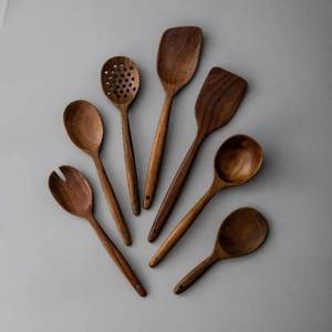 Juego de Cucharas de Madera Ecológicas Hechas a Mano, Estilo Clásico, Cucharas para Servir la Cena, Artesanía Tradicional, Regalo Perfecto - Product Image 4