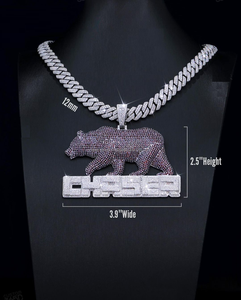 สร้อยคออัญมณีสำหรับผู้ทดสอบอัญมณีรูปสัตว์925เงินประดับเพชรด้วยเพชรสีดำจี้รูปสัตว์ - Product Image 1