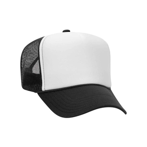 Custom trucker <b>hat</b> with patch logo wholesale bulk adjustable mesh snapback cap - Product Image 2