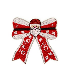 Fashion Seed <b>Beads</b> Hair Bow Embroidery Party Wear Unique Beaded Hair Bow Seed <b>Beads</b> Floral Pattern - Product Image 3