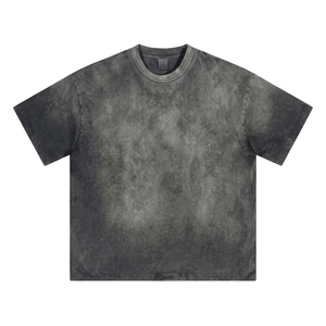 Camisetas Personalizadas de Alta Calidad para Hombre, Tejido de Algodón Grueso de 250 g/m², Estilo Vintage, Lavado Ácido, Impresión Serigráfica - Product Image 2