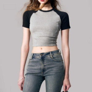 T-shirts courts confortables pour femmes, meilleure qualité, décontractés, unis, 100% coton, style vente en gros, logo personnalisé - Product Image 5