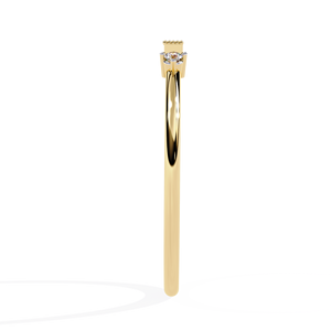 Bagues minimalistes en diamant pour femmes, diamants naturels 100% extraits de l'exploitation minière, baguettes et diamants ronds, or massif 18 carats, bagues empilables, fournisseur - Product Image 4