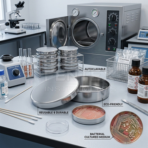 Boîte de Petri en acier inoxydable de qualité médicale, robuste, réutilisable et stérilisable, avec couvercle, vente en gros d'usine - Product Image 4