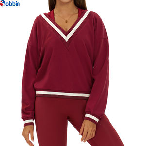 BOBBIN INDUSTRIES Sudadera de Mujer Más Vendida para Otoño/Invierno, Cuello en V, 100% Algodón, Felpa, Holgada, Informal, Manga Larga, para Gimnasio y Running - Product Image 2