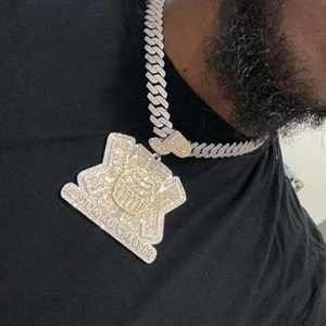 Pendentif en diamant cultivé en laboratoire certifié IGI, style hip-hop personnalisé pour homme, chaîne en argent 925 avec diamants VVS, bijoux fins - Product Image 3