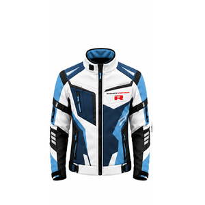 Vestes moto softshell longues pour hommes, motif intégral, fermeture éclair sur le devant, logo, en vente à bas prix - Product Image 6