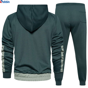 Winter Men's Color Block Tracksuit Hooded Zipper Full Sleeve Casual Autumn Polyester Cotton Sweatshirt <b>Pants</b> Set Regular Fit - Product Image 4