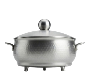 Silver Plated Modern Metal Serving <b>Bowl</b> <b>With</b> <b>Lid</b> Dinnerware <b>Bowls</b> Dishwasher Safe For Food Serving - Product Image 4