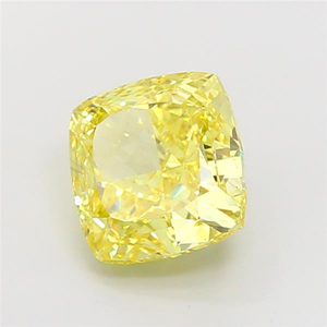 Éclat radieux pour une joaillerie de luxe élégante, diamant jaune vif cultivé en laboratoire, taille coussin, pierre précieuse non montée, certifié CVD. - Product Image 3