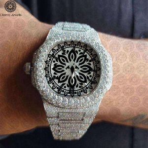 Reloj Mecánico Analógico de Lujo para Hombre Charm Jewells, Caja de Acero Inoxidable, Bisel con Diamantes, Correa de Cuero, Resistencia al Agua de 10 Bares, Automático - Product Image 4