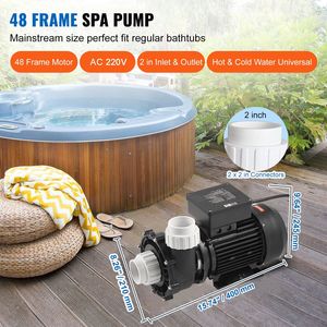 Pompa per Spa Monofase a 2 Velocità 1.5HP/150GPM ad Alta Velocità per Vasca Idromassaggio 110/120V con Opzione a Bassa Velocità 0.46HP/70GPM - Product Image 3
