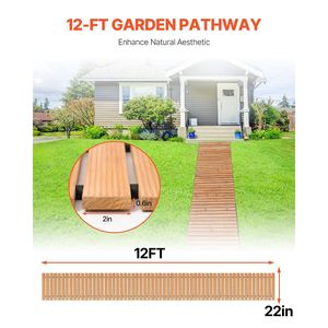 Caminata de Jardín de Madera de 12 pies, 22 W, Antideslizante, Recta, de Cedro, para Exteriores, con Conexión de Cable Metálico, Arreglos Estacionales - Product Image 2