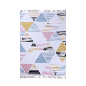 Tapis en coton à motifs géométriques, style bohème, tissage plat, lavable, décoration d'intérieur, tapis de salon - Product Image 1