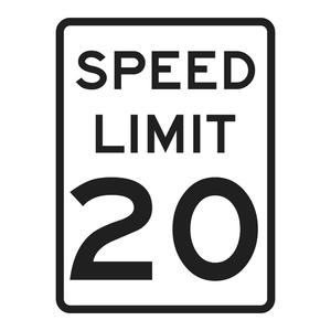 Panneau de signalisation Brady résistant aux intempéries, limite de vitesse 20 km/h, pour la sécurité routière et industrielle - Product Image 3