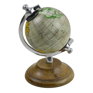 Globo terráqueo decorativo multicolor de madera, diseño de oficina, hogar y laboratorio educativo, mapa del mundo. - Product Image 4