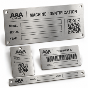 Plaque d'identification d'équipement personnalisée en aluminium, plaque de données techniques pour machines industrielles, usine OEM - Product Image 4