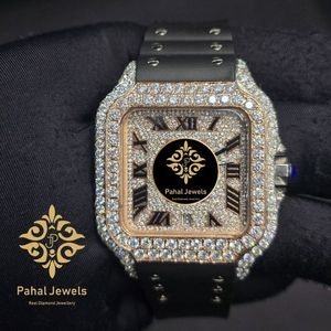 Reloj Mecánico con Incrustaciones de Diamantes, Esfera Cuadrada, Números Romanos, Reloj de Pulsera para Hombre - Product Image 5