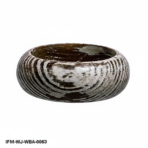 Handmade Antique Wooden <b>Bangle</b> Rustic Black and <b>Silver</b> Striped Statement Cuff Ethically Sourced Boho Tribal Jewelry <b>for</b> <b>Women</b> - Product Image 5