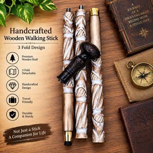 Canne de marche en bois avec poignée en laiton antique, manche en spirale sculpté à la main, canne de marche vintage pour hommes - Product Image 2