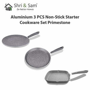 3 PCS Non-Stick Aluminium <b>Cookware</b> <b>Set</b> Primestone STARTER Collection JAGDAMBA CUTLERY LIMITED - Product Image 4