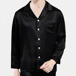 Conjunto de Pijama de Dos Piezas de Satén de Seda Hecho a Medida para Mujer y Hombre, Cintura Elástica, Corte Holgado, Ropa de Estar Unisex con Adornos de Diamantes de Imitación - Product Image 3