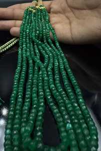 สร้อยคอหยกแซมเบีย 19 นิ้ว ทรงกลมแบบคาโบชอง พลอยสีเขียวธรรมชาติ เครื่องประดับลูกปัดทำมือ สร้อยคอแบบโดดเด่น ของขวัญสั่งทำพิเศษ - Product Image 5