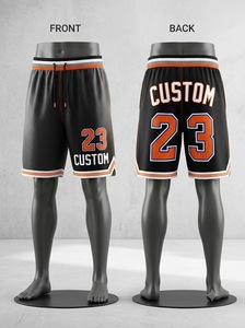 Shorts de basketball personnalisés pour hommes, numéros 34, impression par sublimation, séchage rapide, maille respirante, tenue d'entraînement athlétique, taille à cordon, longueur Bermuda - Product Image 2
