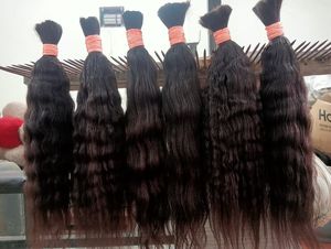 Extensions de cheveux humains vierges indiens Remy, noirs, ondulés, à ondes profondes lâches, cuticules alignées, non traités, pour tissage à la machine - Product Image 1
