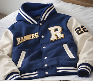 Veste universitaire en molleton filé 280 GSM de style universitaire américain haut de gamme, personnalisable avec logo, streetwear épais, veste de baseball Letterman - Product Image 3