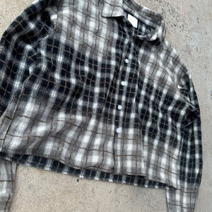 Chemise en flanelle à manches longues, coupe ample, effet délavé, style streetwear personnalisé pour hommes - Product Image 2