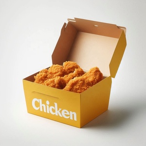 Caja de papel corrugado desechable con impresión personalizada, embalaje para llevar de laminación mate de grado alimenticio para materiales reciclados fritos - Product Image 6