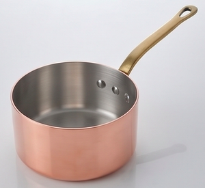 Heavy Copper Sauce <b>Pan</b> With Stainless Steel Lid Minimalist Design Durable Metal Cookware For Gas <b>And</b> Induction Stoves Use - Product Image 3