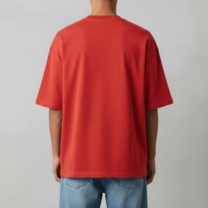เสื้อยืดผู้ชายทรงโอเวอร์ไซส์ ผ้าฝ้าย 100% คุณภาพพรีเมียม ทรงบ็อกซี่ ไหล่ตก คอกลม ผ้าถักยาวพิเศษ ป้องกันการเป็นขุย - Product Image 6