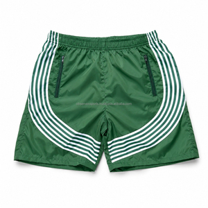 Shorts amples en nylon pour homme, imperméables, de plage, élastiques, imprimés, unis, avec cordon de serrage, pour la gym, coupe-vent, style survêtement - Product Image 1